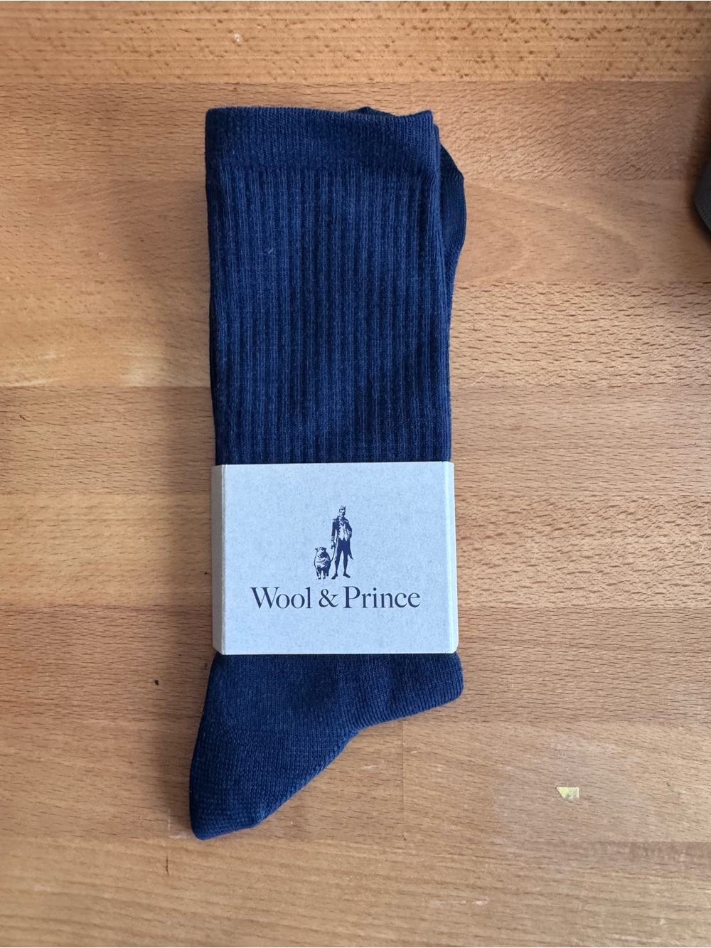 New Men's Wool & Prince Navy Ribbed Wool Socks